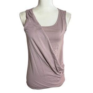 Women’s Gap Muted Rose Pink Asymmetrical Drape Crossline Cotton Tank Size XS